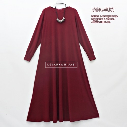 GPa-090 Gamis Polos Semi Klok